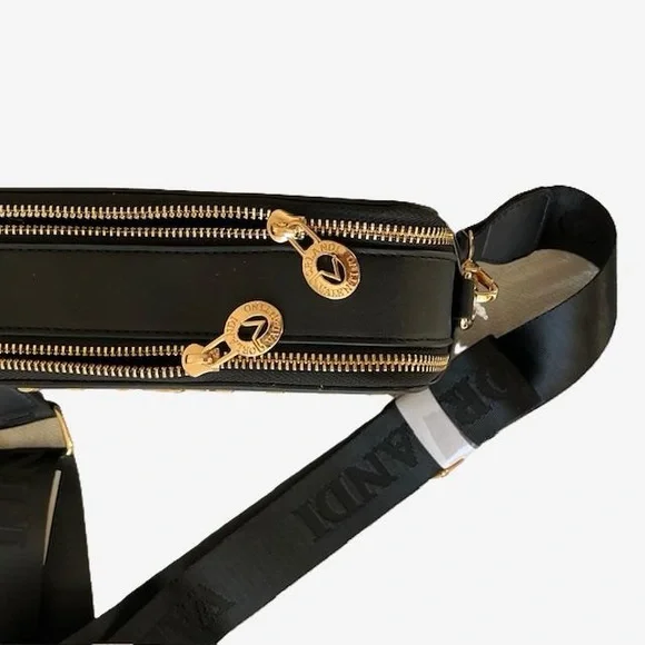 Valentino Orlandi Studded Crossbody Camera Bag, Black w/Gold-Toned Hardware. - Picture 4 of 9